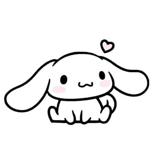 Cinnamoroll ngồi dưới trái tim nhỏ