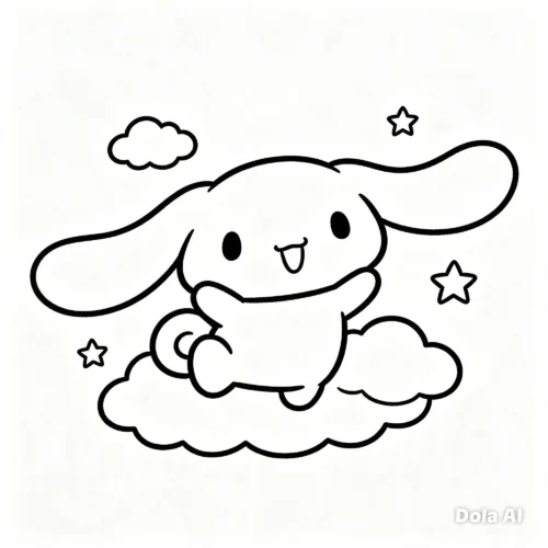 Cinnamoroll ngồi trên đám mây giữa sao