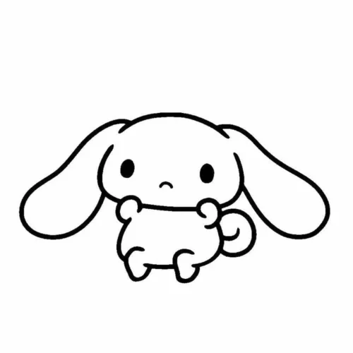 Tranh tô màu cinnamoroll ngồi, nét đậm