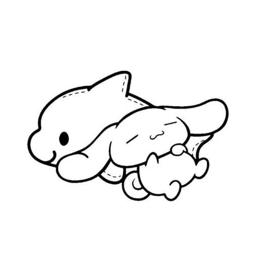 Mẫu tô màu cinnamoroll bay, nét đậm