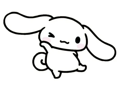 Mẫu tô màu cinnamoroll bay, nét viền đậm
