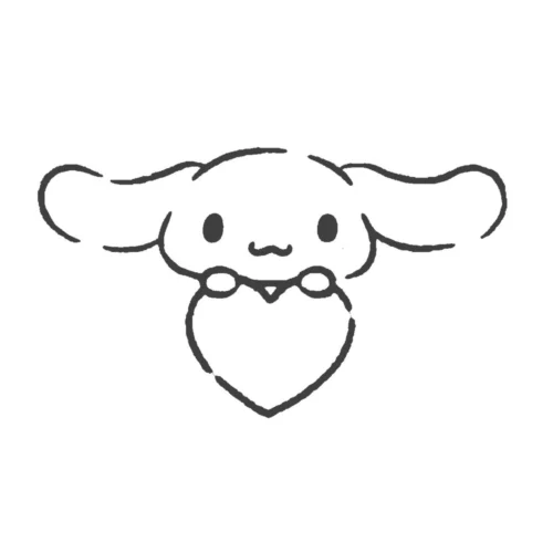Tranh tô màu khuôn mặt Cinnamoroll ôm trái tim