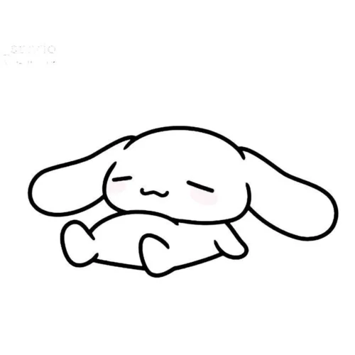 Mẫu tô màu cinnamoroll nằm nhắm mắt