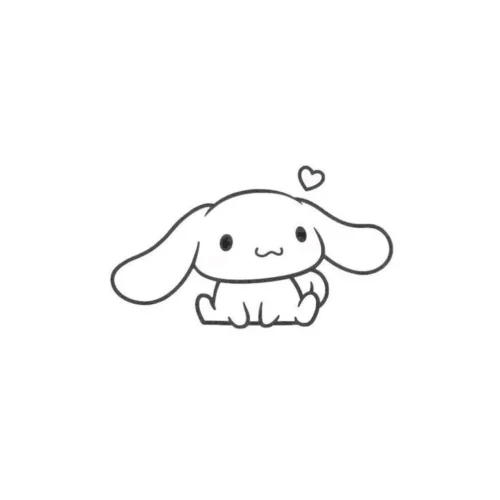 Tranh tô màu cinnamoroll ngồi nhỏ, nét mảnh