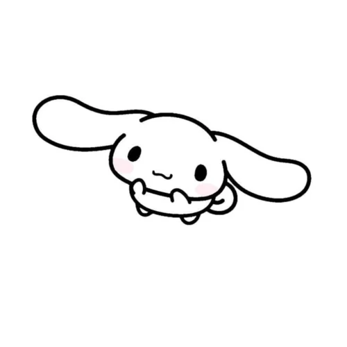 Hình tô màu cinnamoroll nằm sấp vẫy tai