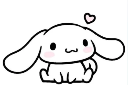 Mẫu tô màu cinnamoroll ngồi, nét viền đậm
