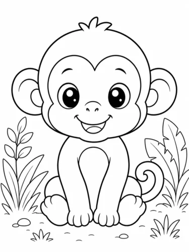 Khỉ ngồi giữa lá