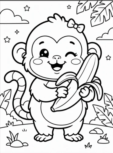 Khỉ nháy mắt ăn chuối
