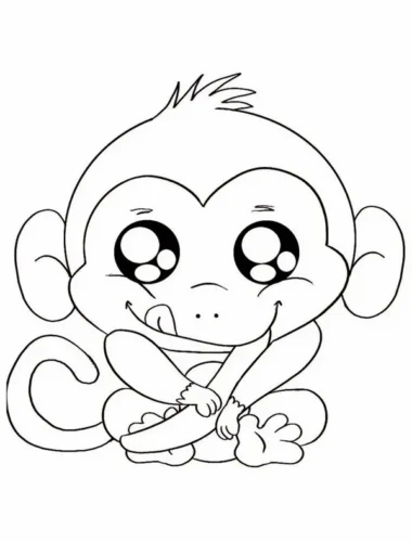 Khỉ con mắt to ôm chuối