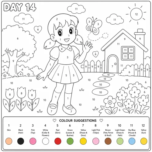 Tranh tô màu chữ số 44