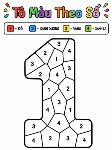 Tranh tô màu chữ số 45