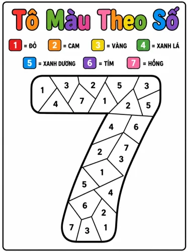 Tranh tô màu chữ số 4