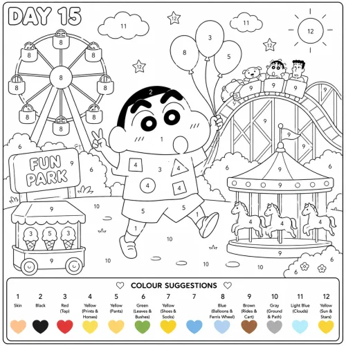 Tranh tô màu chữ số 14