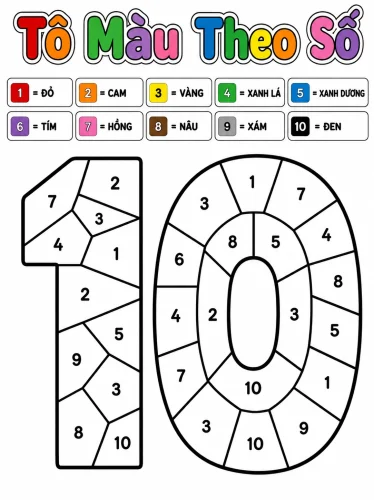 Tranh tô màu chữ số 28