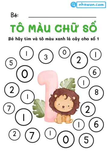 Tranh tô màu chữ số 42