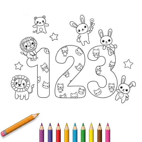 Tranh tô màu chữ số 47