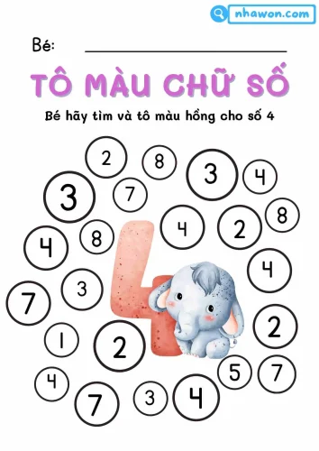 Tranh tô màu chữ số 51