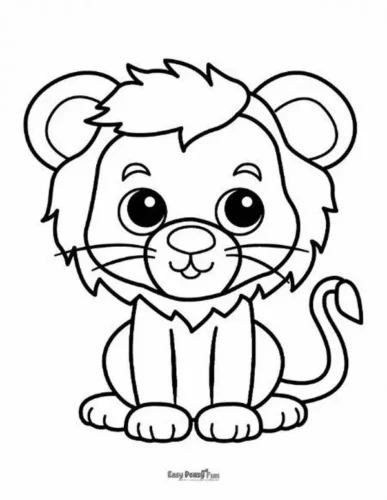 Tranh tô sư tử in A4 – mẫu 19