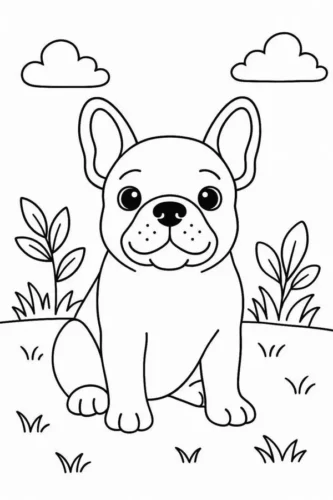 Chó bulldog con trên cỏ