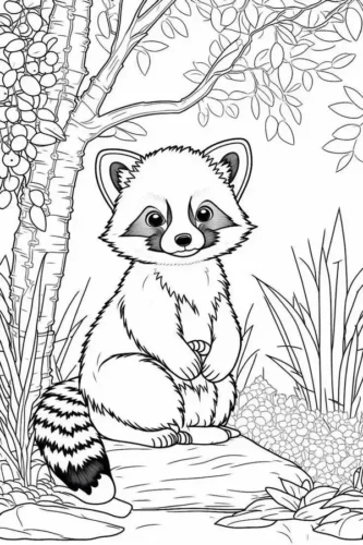 Gấu mèo bên bờ suối