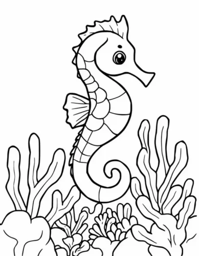 Cá ngựa giữa san hô
