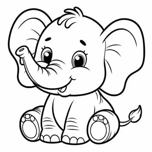 Voi con ngồi bệt, vòi cong lên, bàn chân tròn