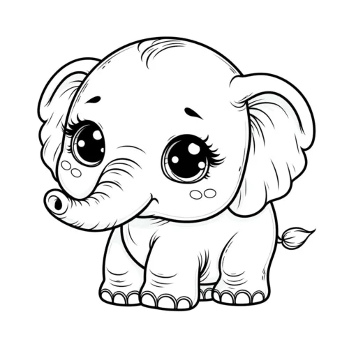 Voi con chibi mắt to long lanh, nét đậm cỡ lớn