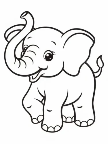 Voi con giơ vòi cao, tai vểnh, đang bước tới