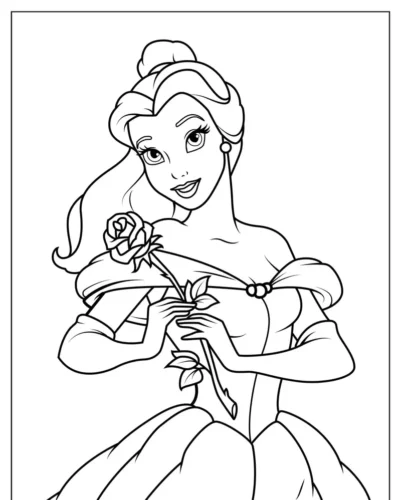 Belle cầm bông hồng