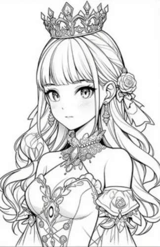 Công chúa anime đội vương miện lớn