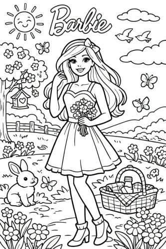 Búp bê Barbie xách giỏ picnic