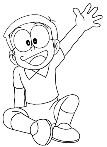 Nobita ngồi vẫy tay