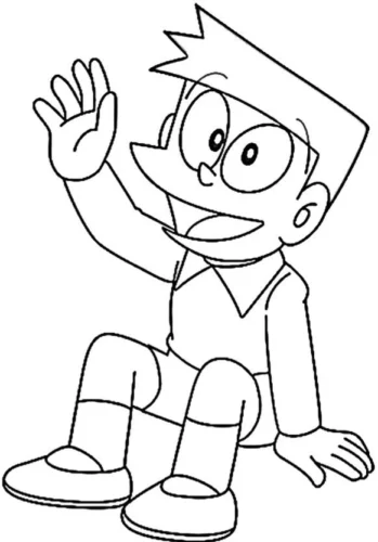 Suneo ngồi vẫy tay