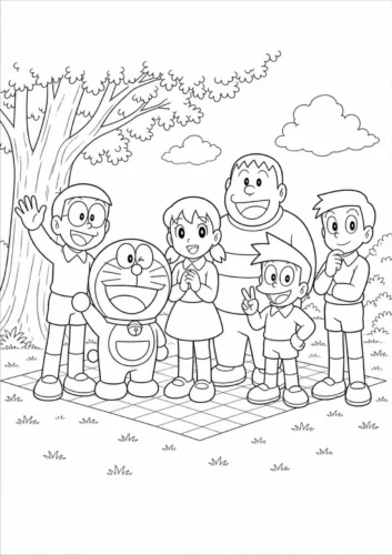 Doraemon và nhóm bạn trong công viên