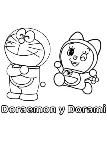 Hình tô màu doraemon và Dorami