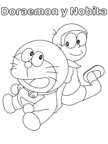 Tranh tô màu doraemon và Nobita
