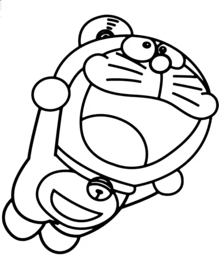Hình tô màu doraemon bay lộn nhào