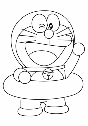 Doraemon đeo phao bơi