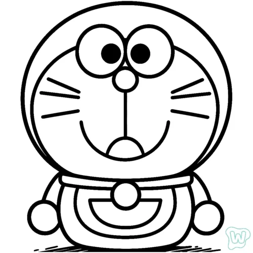 Khuôn mặt Doraemon cỡ lớn ngồi