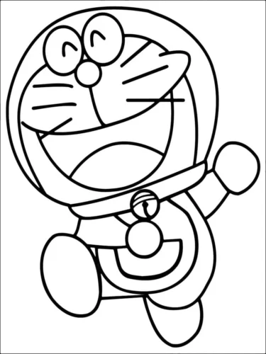 Doraemon giơ tay trong khung viền