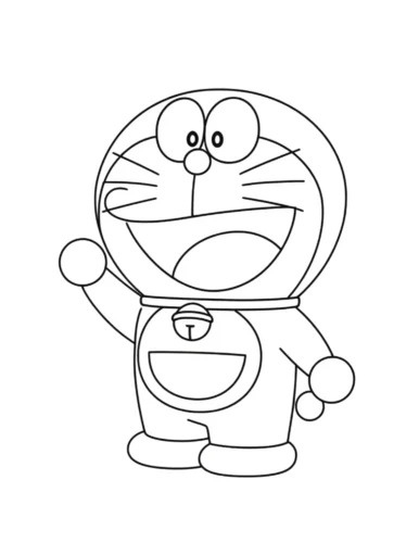Doraemon vẫy tay, nét mảnh