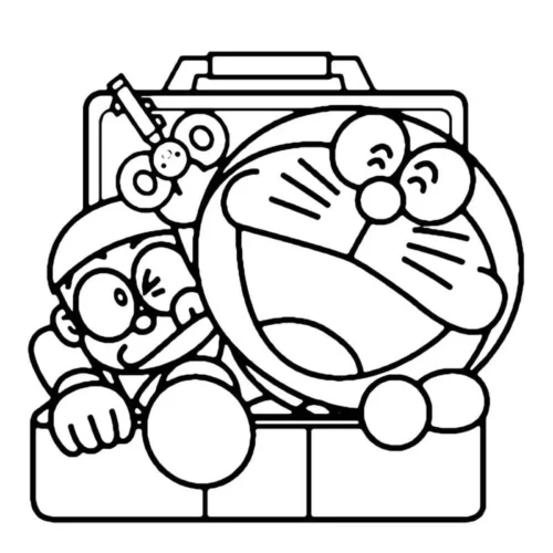 Doraemon và Nobita trong cặp sách