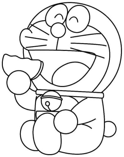 Doraemon cầm bánh rán