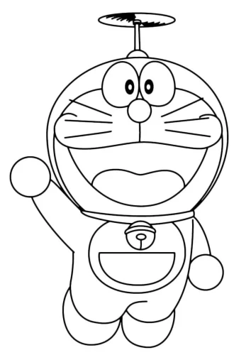 Doraemon đội chong chóng tre bay lên