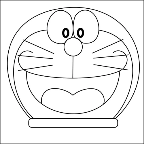 Hình tô màu khuôn mặt Doraemon cỡ lớn, rất dễ tô