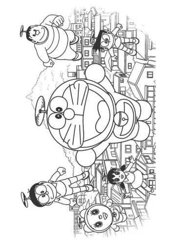 Doraemon bay giữa thành phố tương lai