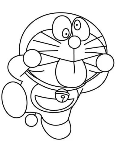 Tranh tô màu doraemon lè lưỡi