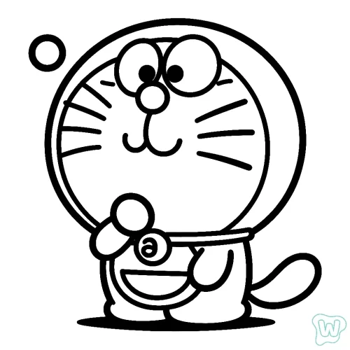 Hình tô màu doraemon cầm bảo bối