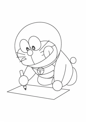 Doraemon ngồi vẽ