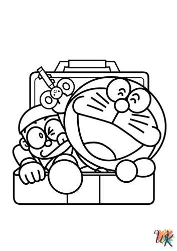 Hình tô màu doraemon trong chiếc hộp